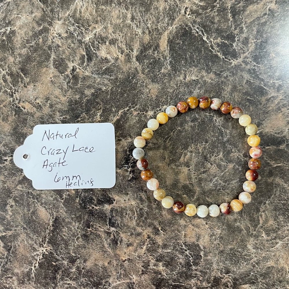 Natural Crazy Lace Agate Healing Stretch Bracelet 6mm New